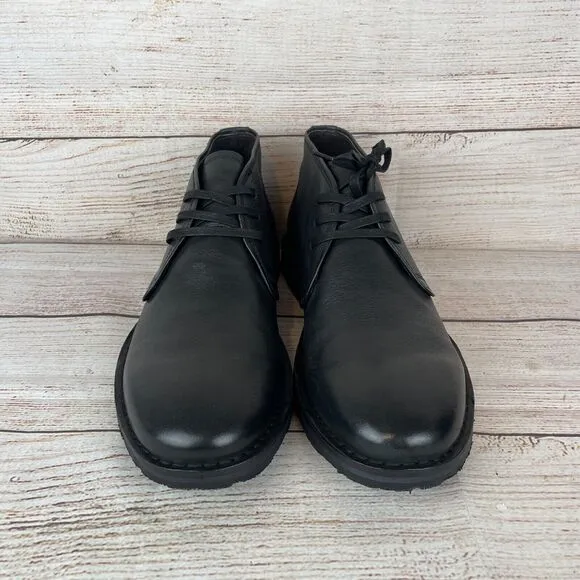 JOHN VARVATOS Mens Sz 11 Boots Star Portland Black Leather Chukka