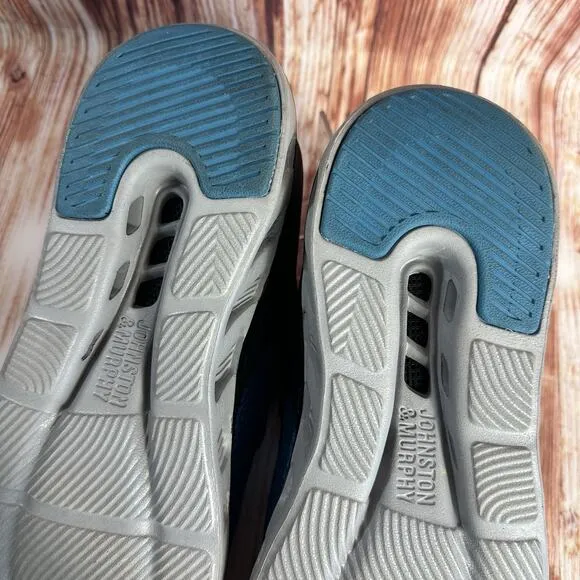 Johnston &amp; Murphy ACTIVATE U-THROAT Mens Size 11.5 Blue Knit Sneakers Shoes EUC