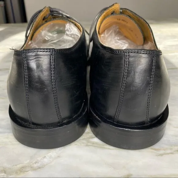 JOHNSTON &amp; MURPHY Black Deer Leather Oxford Dress Shoe size Men’s 12