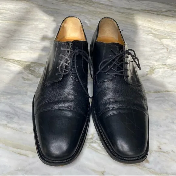 JOHNSTON &amp; MURPHY Black Deer Leather Oxford Dress Shoe size Men’s 12