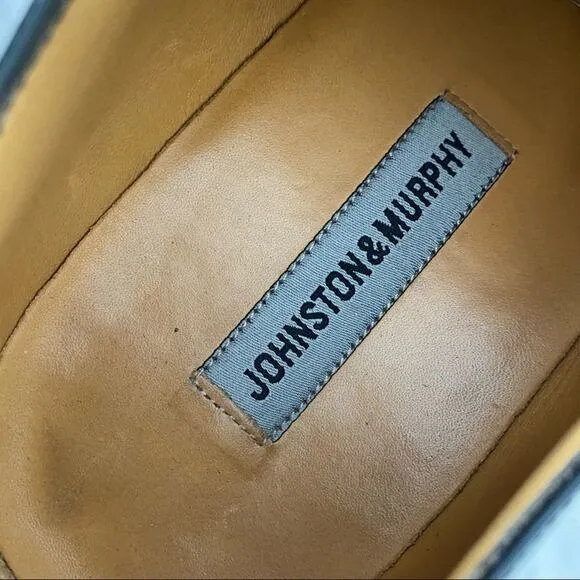 JOHNSTON &amp; MURPHY Black Deer Leather Oxford Dress Shoe size Men’s 12