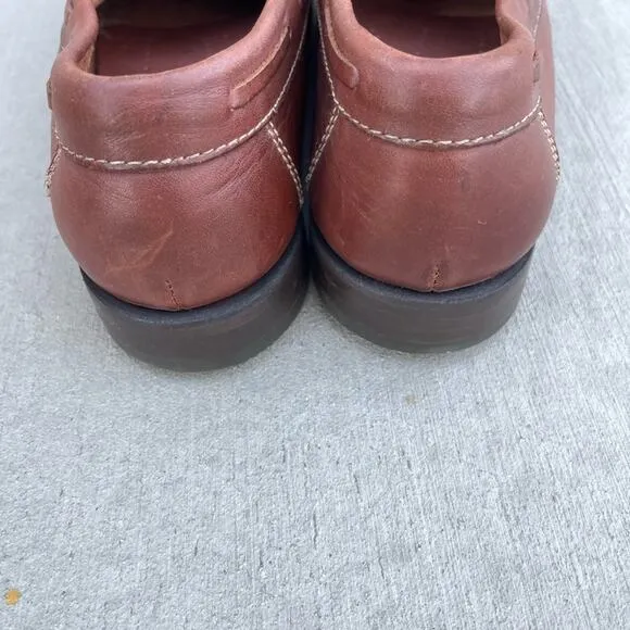 Johnston &amp; Murphy brown leather loafer dress shoes tassel accent size 10