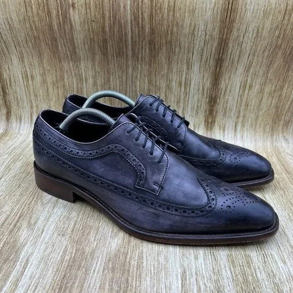 Johnston &amp; Murphy Collection Men's Size 10 M Black Dress Shoes Crafted in Italy
