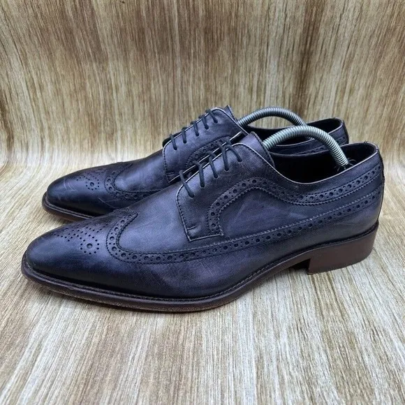 Johnston &amp; Murphy Collection Men's Size 10 M Black Dress Shoes Crafted in Italy