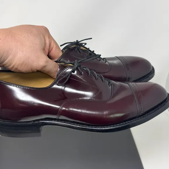 Johnston &amp; Murphy Dress Shoes Men Aristocraft Burgundy Oxford shoes size 10