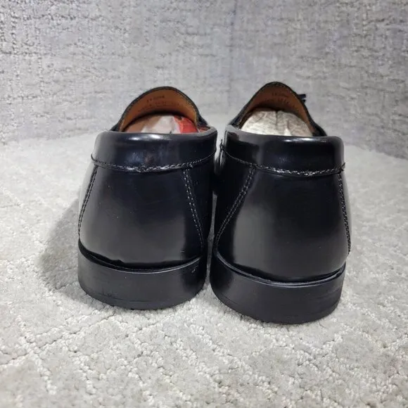 Johnston &amp; Murphy Hayes Men's Size 10M Black Leather Tassel Loafer Dress Shoes