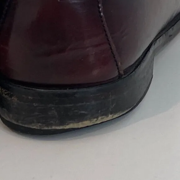 Johnston &amp; Murphy Hayes Tassel Loafers Shoes Mens  9 W Burgundy Leather 15-1094