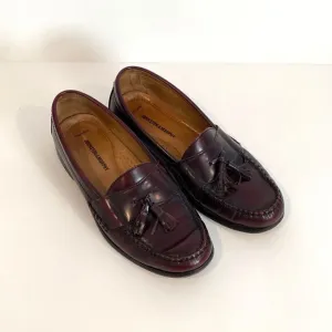 Johnston &amp; Murphy Hayes Tassel Loafers Shoes Mens  9 W Burgundy Leather 15-1094