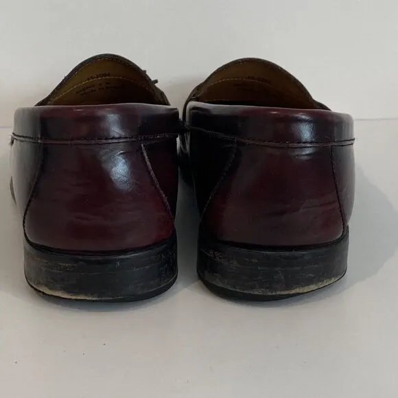 Johnston &amp; Murphy Hayes Tassel Loafers Shoes Mens  9 W Burgundy Leather 15-1094