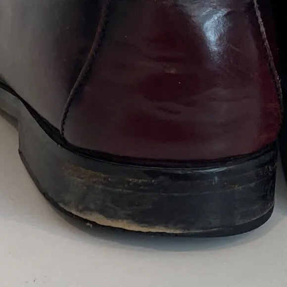 Johnston &amp; Murphy Hayes Tassel Loafers Shoes Mens  9 W Burgundy Leather 15-1094