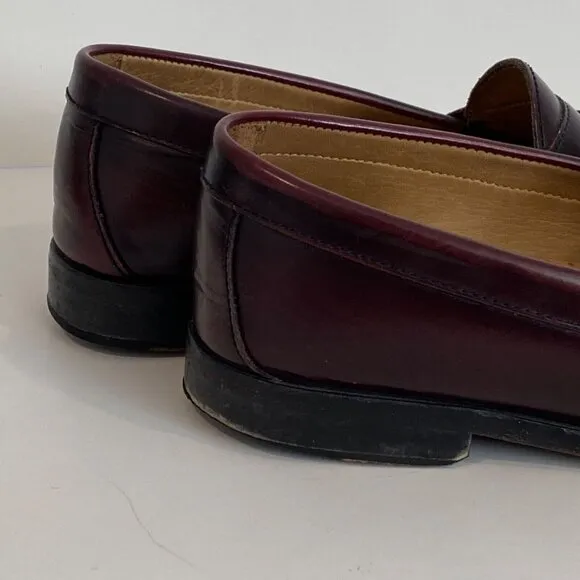 Johnston &amp; Murphy Hayes Tassel Loafers Shoes Mens  9 W Burgundy Leather 15-1094