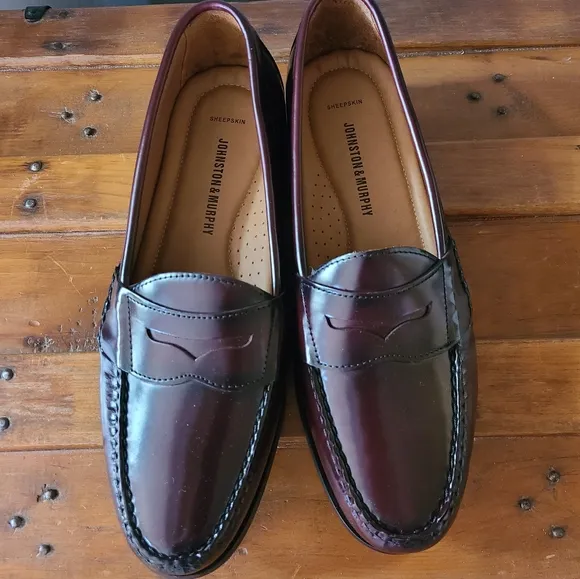 Johnston &amp; Murphy Men Burgundy Dress Shoes Size 101/2