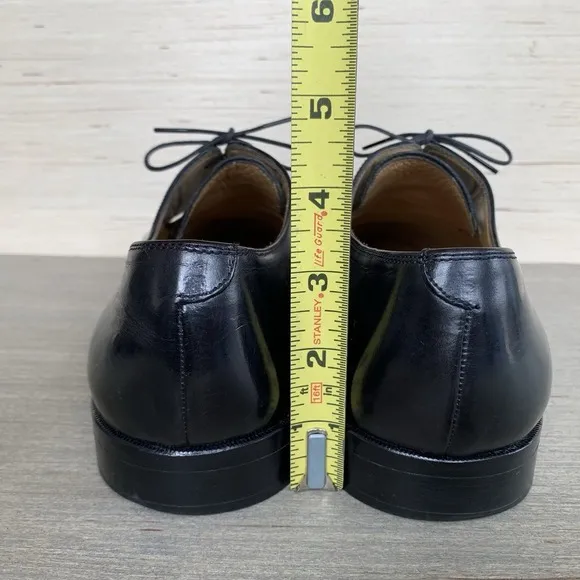 Johnston &amp; Murphy Men's 12 Cellini Black Croc Cap Toe Lace Up Oxford Dress Shoes