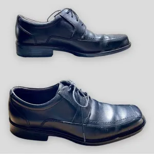 JOHNSTON &amp; MURPHY, MENS BLACK, LACE UP, DRESS SHOES. HAVE BEEN WORN. SIZE 9M.