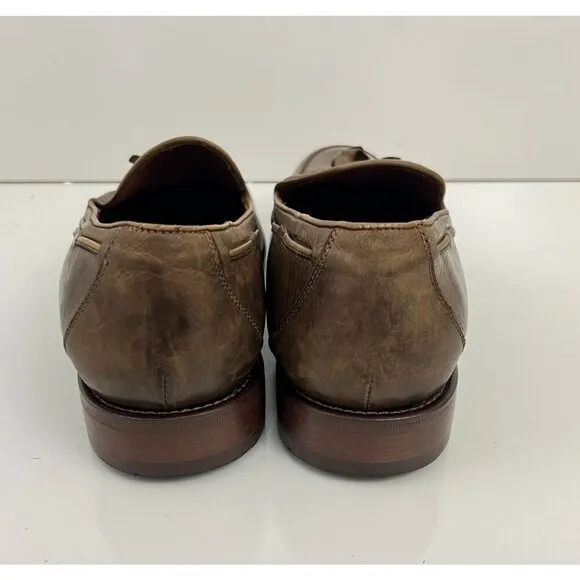 Johnston &amp; Murphy Mens Bryson Tassel Loafers Size 11 Brown Leather Slip-On Shoes