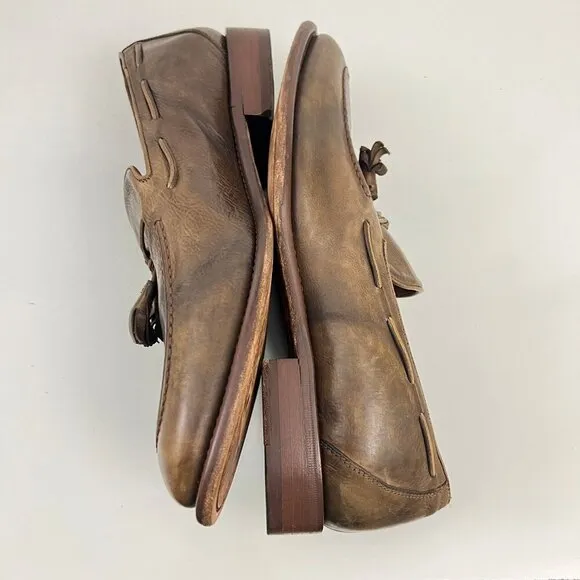 Johnston &amp; Murphy Mens Bryson Tassel Loafers Size 11 Brown Leather Slip-On Shoes