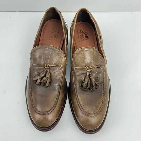 Johnston &amp; Murphy Mens Bryson Tassel Loafers Size 11 Brown Leather Slip-On Shoes