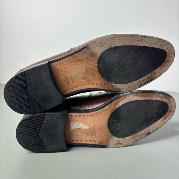 Johnston &amp; Murphy Men's Cognac Brown Leather Tassel Loafers Dress Shoes Size 8.5