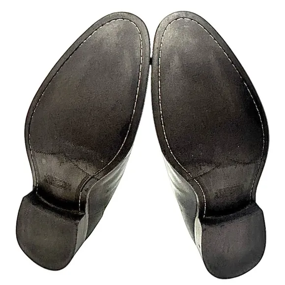 JOHNSTON &amp; MURPHY MEN'S DRESS OXFORD SHOES SIZE 9.5 M BLACK LEATHER EUC