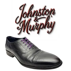 JOHNSTON &amp; MURPHY MEN'S DRESS OXFORD SHOES SIZE 9.5 M BLACK LEATHER EUC
