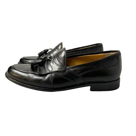 Johnston &amp; Murphy Men’s Leather Loafer Black Tassel Dress Shoes Size 9M