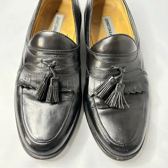 Johnston &amp; Murphy Men’s Leather Loafer Black Tassel Dress Shoes Size 9M
