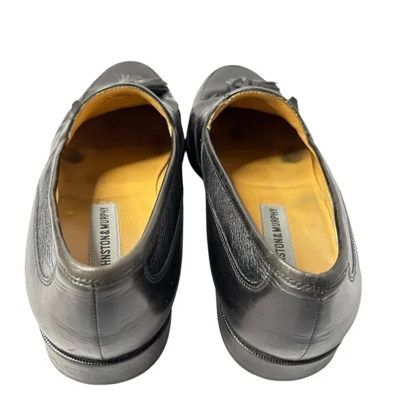 Johnston &amp; Murphy Men’s Leather Loafer Black Tassel Dress Shoes Size 9M