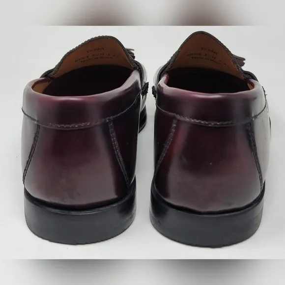 Johnston &amp; Murphy Me's Sz 8.5 Dress Loafer Shoes Brown Moc Toe Leather Pre-owned