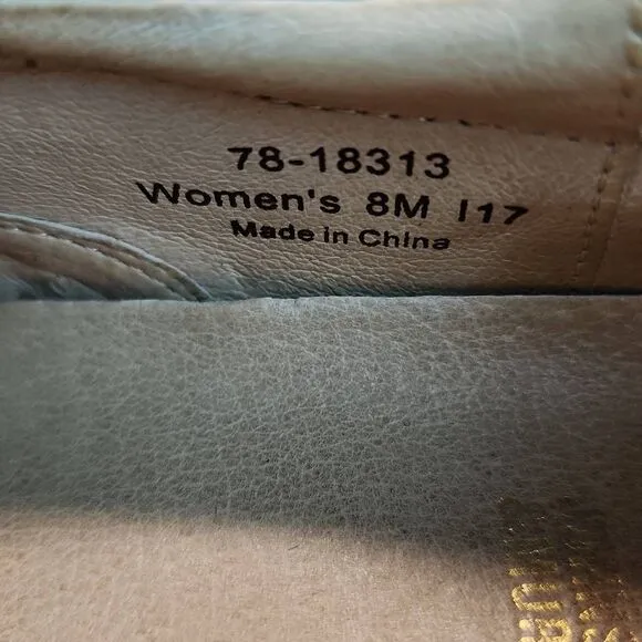 Johnston &amp; Murphy Women's Cork Gold Metallic Slip On Loafer Shoes Size 8
