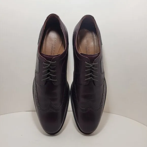 Johnston and Murphy Men's Size 13M Burgundy Leather Lace up Wingtip Dress Shoes