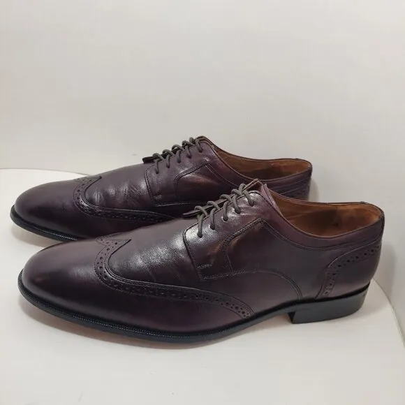 Johnston and Murphy Men's Size 13M Burgundy Leather Lace up Wingtip Dress Shoes