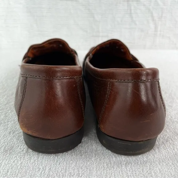 Johnston and Murphy Penny Loafer in Brown Genuine Deer Skin Mens 9 M Dress Shoes