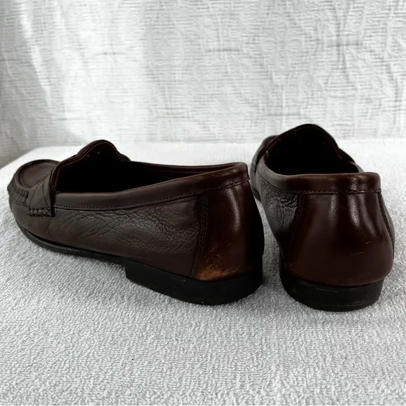 Johnston and Murphy Penny Loafer in Brown Genuine Deer Skin Mens 9 M Dress Shoes
