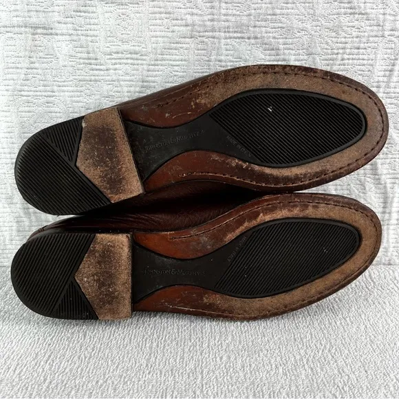 Johnston and Murphy Penny Loafer in Brown Genuine Deer Skin Mens 9 M Dress Shoes