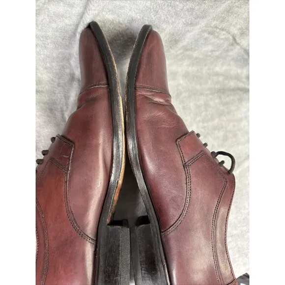 Johnston Murphy Burgundy Derby Leather Cap Toe Dress Shoes Size 9