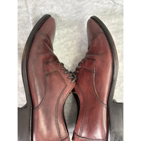 Johnston Murphy Burgundy Derby Leather Cap Toe Dress Shoes Size 9