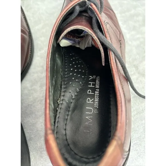 Johnston Murphy Burgundy Derby Leather Cap Toe Dress Shoes Size 9