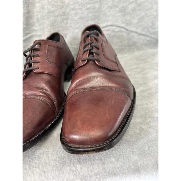Johnston Murphy Burgundy Derby Leather Cap Toe Dress Shoes Size 9