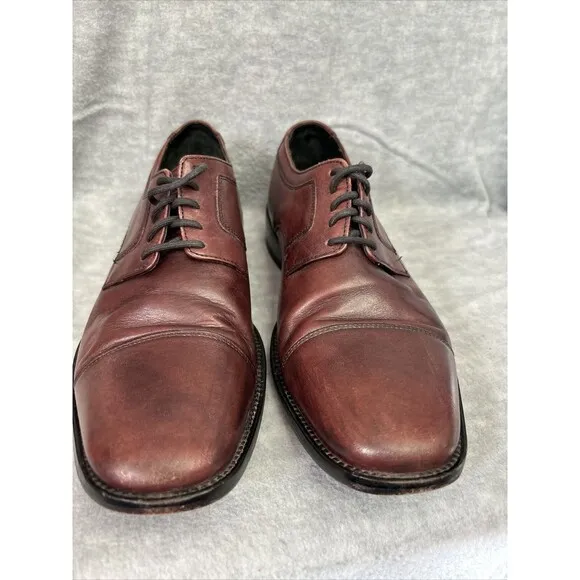 Johnston Murphy Burgundy Derby Leather Cap Toe Dress Shoes Size 9