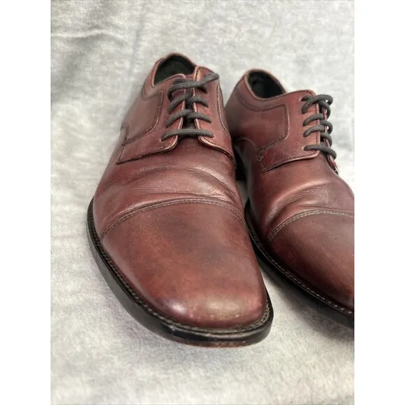 Johnston Murphy Burgundy Derby Leather Cap Toe Dress Shoes Size 9
