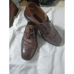 Johnston Murphy Hand Crafted MENS SHOE 9 M BROWN LEATHER MADE IN ITALY 273151448