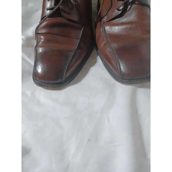 Johnston Murphy Hand Crafted MENS SHOE 9 M BROWN LEATHER MADE IN ITALY 273151448