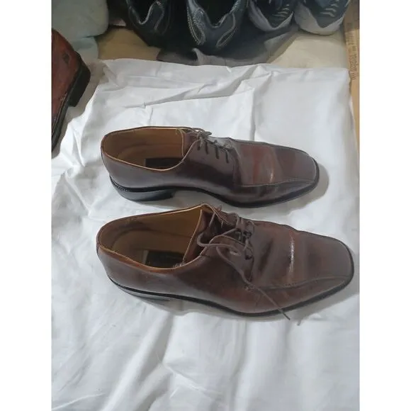Johnston Murphy Hand Crafted MENS SHOE 9 M BROWN LEATHER MADE IN ITALY 273151448