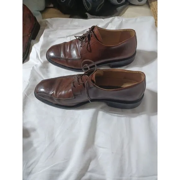 Johnston Murphy Hand Crafted MENS SHOE 9 M BROWN LEATHER MADE IN ITALY 273151448