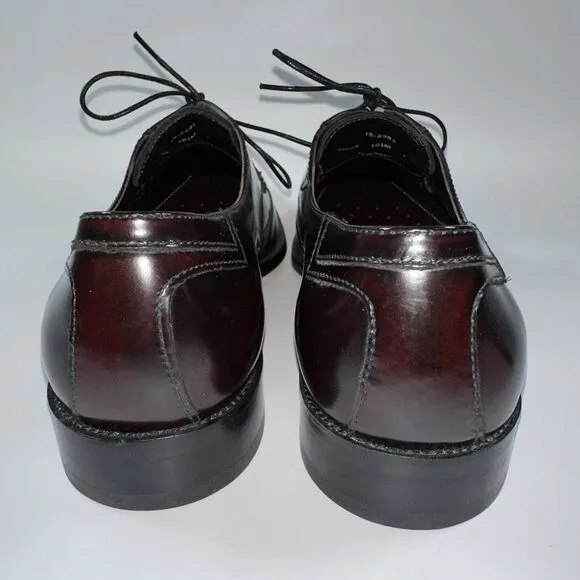 JOHNSTON MURPHY Mens Dress Shoes Burgundy Leather Cap Toe Oxford Size 10.5 M