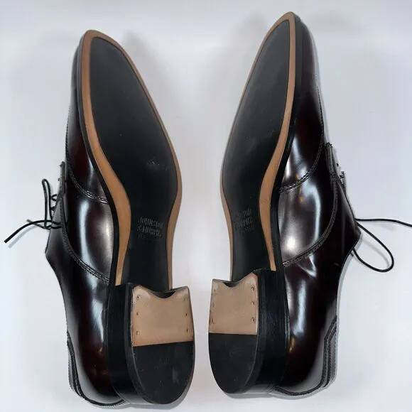 JOHNSTON MURPHY Mens Dress Shoes Burgundy Leather Cap Toe Oxford Size 10.5 M