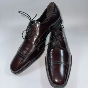 JOHNSTON MURPHY Mens Dress Shoes Burgundy Leather Cap Toe Oxford Size 10.5 M