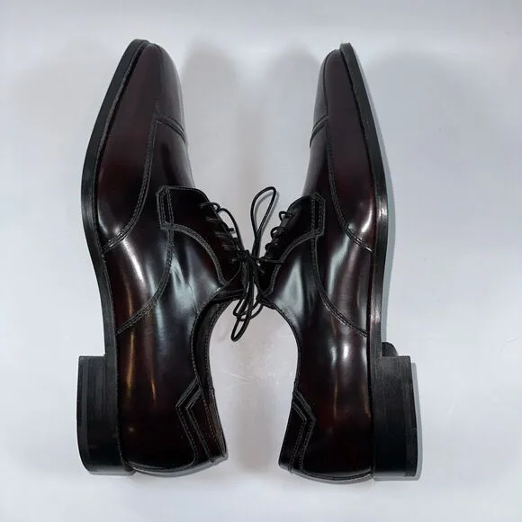 JOHNSTON MURPHY Mens Dress Shoes Burgundy Leather Cap Toe Oxford Size 10.5 M
