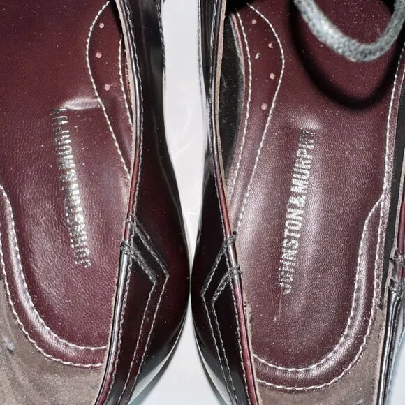 JOHNSTON MURPHY Mens Dress Shoes Burgundy Leather Cap Toe Oxford Size 10.5 M