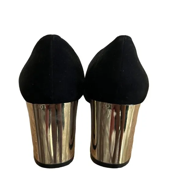 Jon Josef black suede studded heels 9